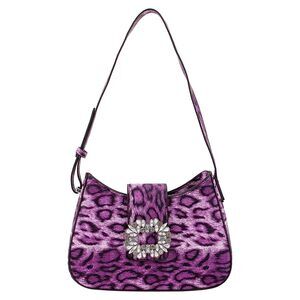 4933 Leopard Print Shoulder Bag Crescent Hobo Bag Cheetah Tote Handbag Y2K